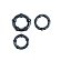 Набор из 3 рельефных эрекционных колец черного цвета