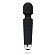 Черный жезловый вибромассажер с рифленой ручкой - 20,4 см.
