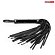 Черная гладкая плеть-флоггер с ручкой - 40 см.